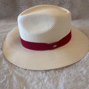 HAT Fedora / Explorer style in beige with Red head band NWOT